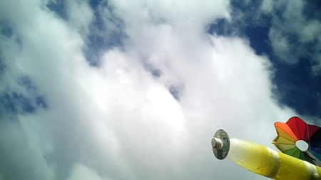 Vista do foguete após a separação do nariz